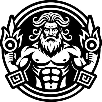 A filled style icon showing heracles mythic tattoo vector