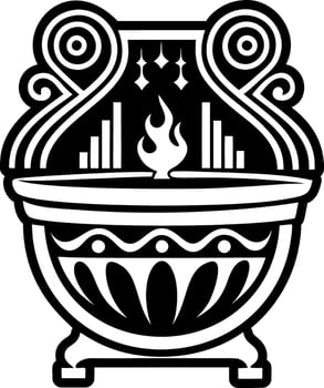 A glyph style icon showing holy bowl vector