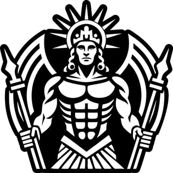 A filled style icon showing rhodes god vector