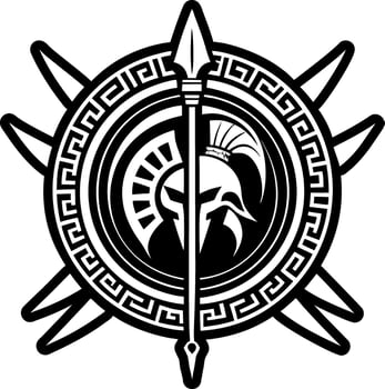 A solid style icon showing a spear tattoo vector