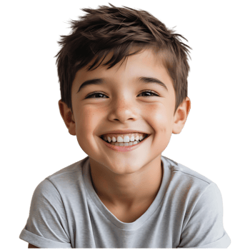 Smiling Young Boy in Casual T-Shirt High-Quality Stock Photo png