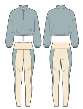 Women's clothing set of sweatshirt and leggings vector