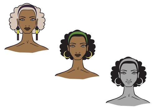illustration of african women face on white background vector