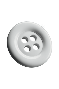 A white button with four holes on it in a transparent background png