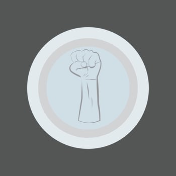 Punch hand illustration inside the circle vector