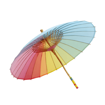 Colorful Decorative Umbrella with Unique Gradient Design png