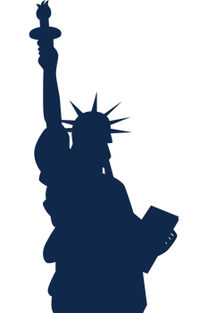 Silhouette statue of liberty dark blue color png