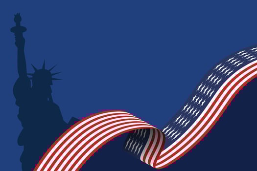 happy 4 th july independence day United states of america independence day with liberty statue vector