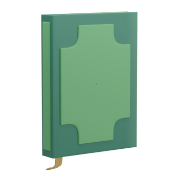 A green book with a gold trim on the cover png
