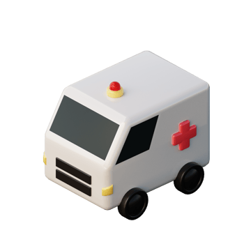Cute 3D Ambulance Icon Illustration Render png