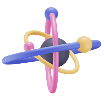 3D Atom Illustration For School png