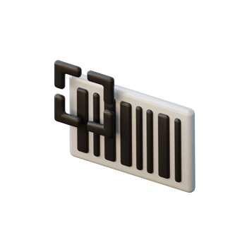 Cute 3D Barcode Icon Illustration Render png