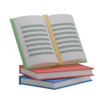 Cute 3D Books Icon Illustration Render png