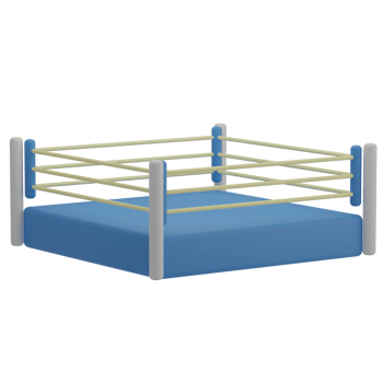 Cute 3D Boxing Ring Icon Illustration Render png