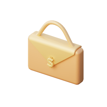 Cute 3D Briefcase Icon Illustration Render png