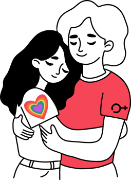 LGBT community .Pride Month. LGBTQ Same-sex People. Couple Woman. png