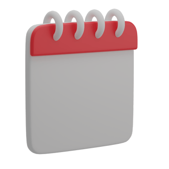 3D White And Red Calendar Icon Illustration Render png