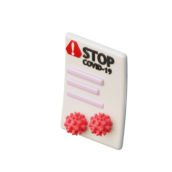 Cute 3D Covid 19 Poster Icon Illustration Render png