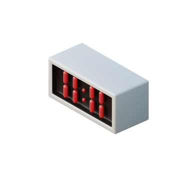 Cute 3D Digital Clock Icon Illustration Render png
