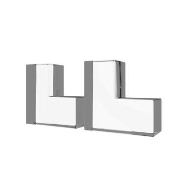 Cute 3D Double L Shape Icon Illustration Render png