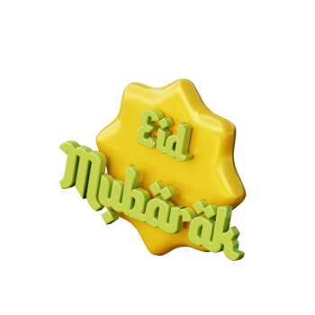 Cute 3D Eid Icon Illustration Render png