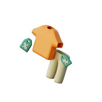 Cute 3D Fashion Discount Icon Illustration Render png