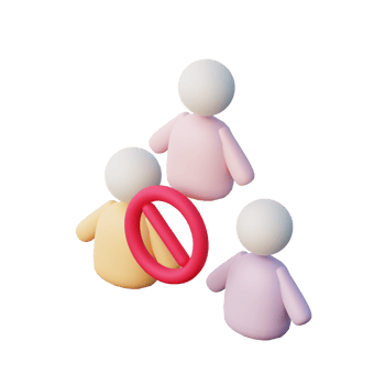 Cute 3D Gathering Prohibition Icon Illustration Render png