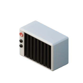 Cute 3D Heater Icon Illustration Render png