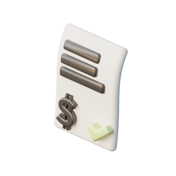 Cute 3D Invoice Icon Illustration Render png