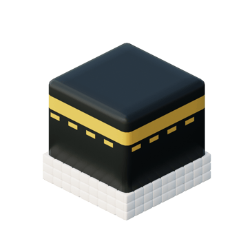 Cute 3D Kaaba Icon Illustration Render png