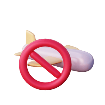 Cute 3D No Flight Icon Illustration Render png