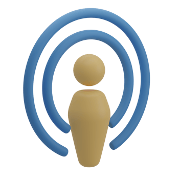 Cute 3D Podcast Icon Illustration Render png