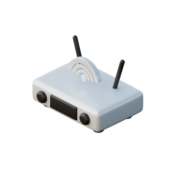 Cute 3D Router Icon Illustration Render png