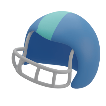 Cute 3D Rugby Helmet Icon Illustration Render png