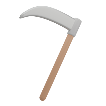 Cute 3D Scythe Icon Illustration Render png