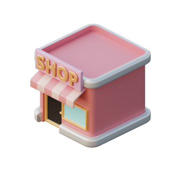 Cute 3D Shop Icon Illustration Render png
