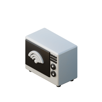 Cute 3D Smart Microwave Icon Illustration Render png