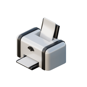 Cute 3D Smart Printer Icon Illustration Render png
