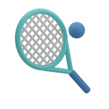 Cute 3D Tennis Icon Illustration Render png