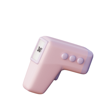 Cute 3D Thermo Gun Icon Illustration Render png