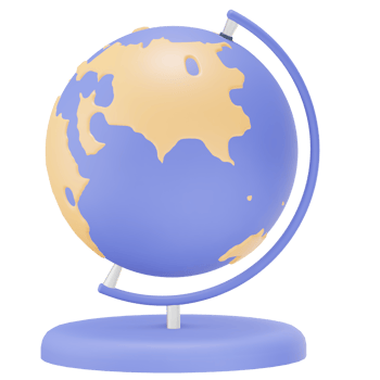 Cute 3D Table Globe Illustration png