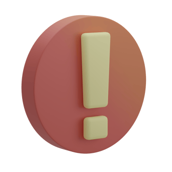 Cute 3D Warning Icon Illustration Render png