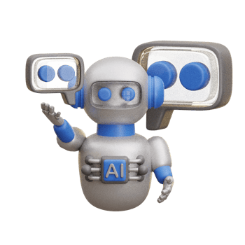 3D AI Chatbot Communication Robot png