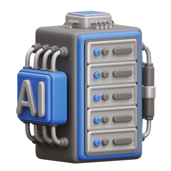 3D Illustration AI Server Data Center png