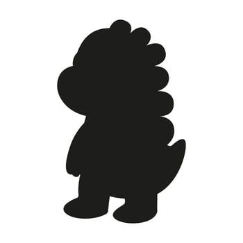 Cute cartoon dinosaur black silhouette vector