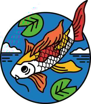 illustration of a koi fish vector