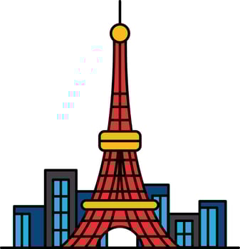 single icon of a Tokyo Tower vector
