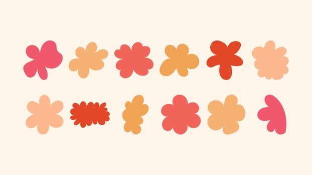 set of hand drawn stars, floral doodles, abstract shapes, badges and stickers versatile background elements for branding, packaging design, apparel prints and social media templates. vector