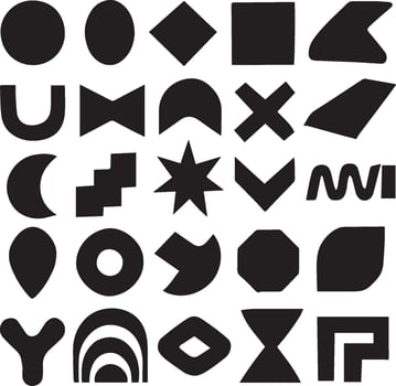 set of geometric shape icons vector