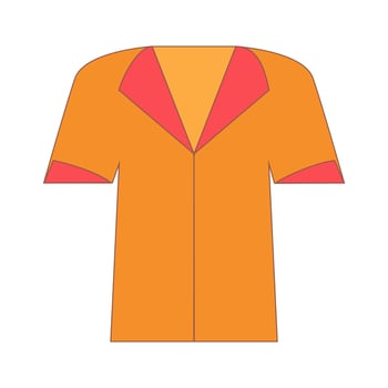 An orange shirt with red trim vector